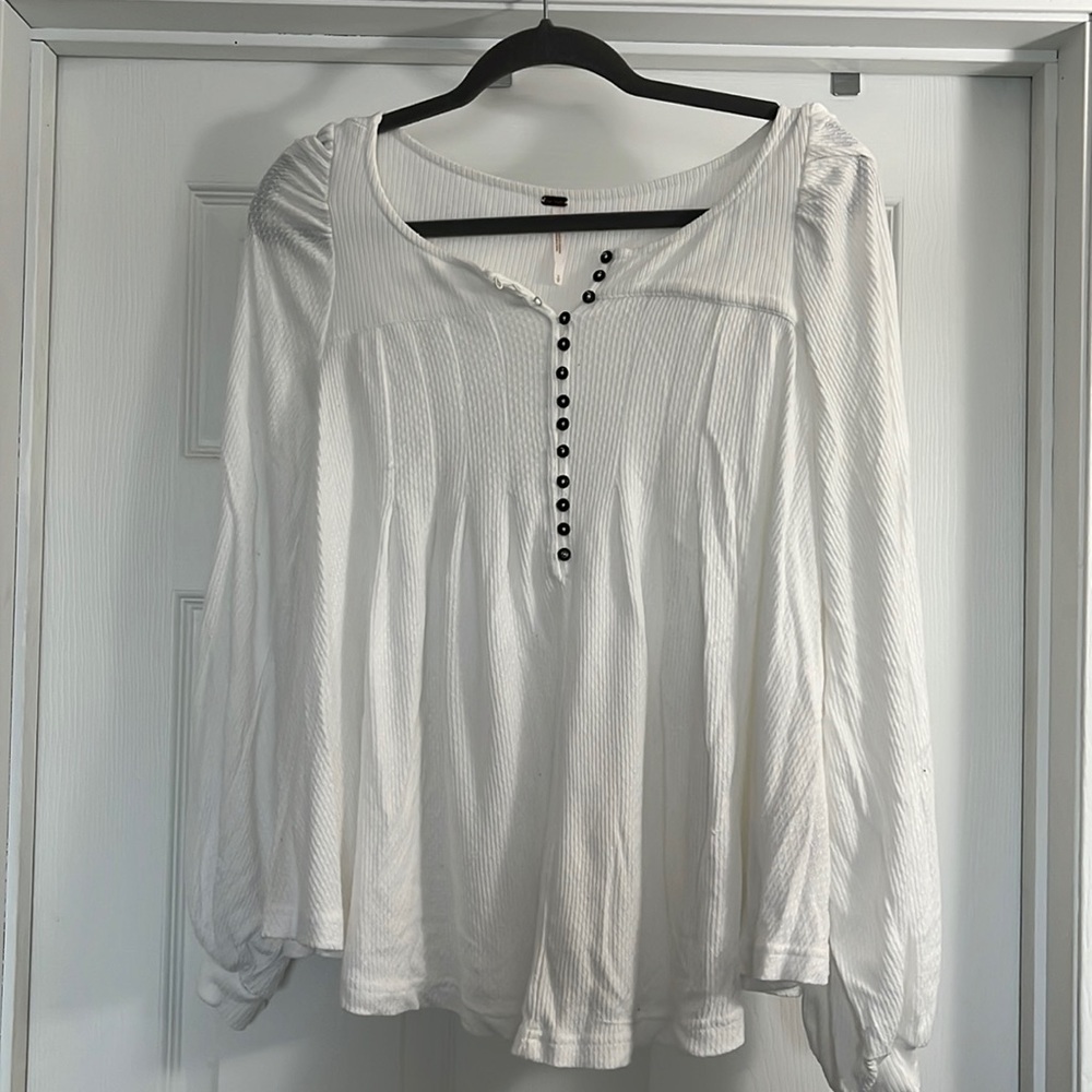 Free People White Flowy Top